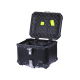 Кофр прямокутний TTG для мотоцикла, алюмінієвий чорний, зі спинкою та двома замками 45л