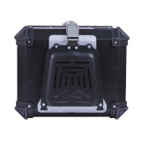 Кофр прямокутний TTG для мотоцикла, алюмінієвий чорний, зі спинкою та двома замками 45л