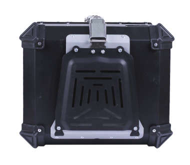 Кофр прямокутний TTG для мотоцикла, алюмінієвий чорний, зі спинкою та двома замками 45л