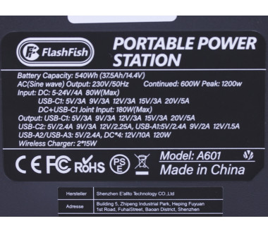 Портативна зарядна станція FlashFish A601 150000mAh 600W
