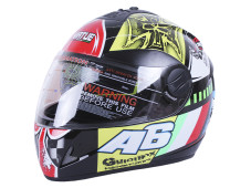 Шолом MD-800 чорний із кольоровою графікою А6 size M - VIRTUE