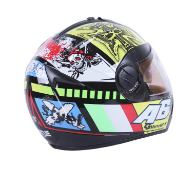 Шлем MD-800 черный с цветной графикой A6 size M - VIRTUE