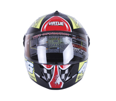 Шлем MD-800 черный с цветной графикой A6 size M - VIRTUE