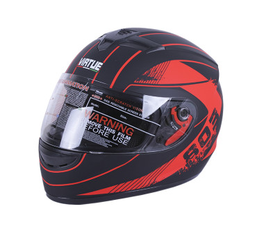 Шолом MD-803 чорний матовий з помаранчевим size S - VIRTUE