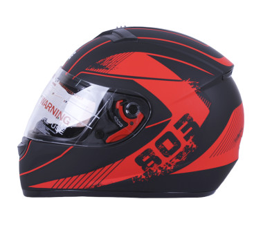 Шолом MD-803 чорний матовий з помаранчевим size S - VIRTUE