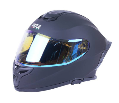 Шлем MD-820-1 черный матовый, стекло синий хамелеон size M - VIRTUE