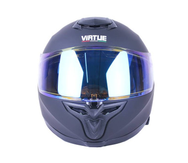 Шлем MD-820-1 черный матовый, стекло синий хамелеон size M - VIRTUE