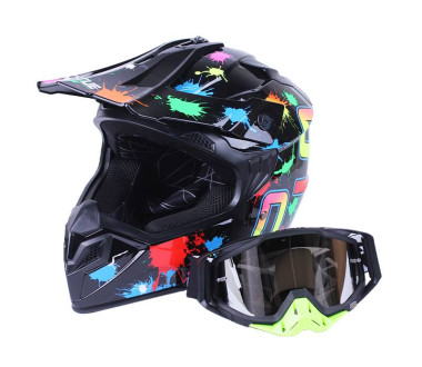 Шлем MD-911 черный с цветной графикой size M – VIRTUE