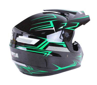 Шлем мотоциклетный кроссовый VIRTUE MD-905 size L зеленый с черным