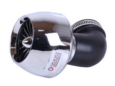 Фільтр нульовий "Турбіна" з крильчаткою хром Ø42 мм 90° (125-150сс) - АМ