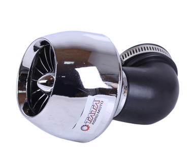 Фільтр нульовий "Турбіна" з крильчаткою хром Ø42 мм 90° (125-150сс) - АМ