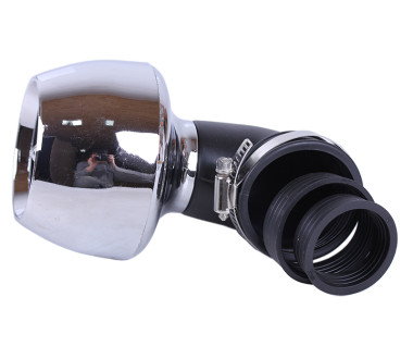 Фільтр нульовий "Турбіна" з крильчаткою хром Ø42 мм 90° (125-150сс) - АМ