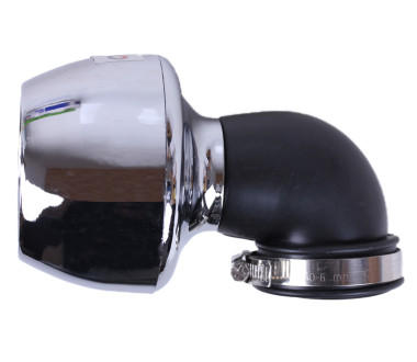 Фільтр нульовий "Турбіна" з крильчаткою хром Ø42 мм 90° (125-150сс) - АМ