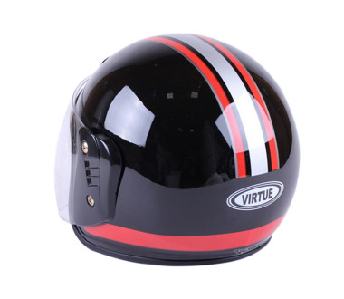 Шолом MD-В201 (відкритий) чорний з червоним size L - VIRTUE