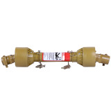 Вал карданний 6*6 шліців, 610 мм, перетин-трилимонник, з кожухом