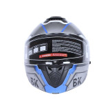 Шлем для мотоцикла, скутера 900 Gear White-Silver TTG трансформер (серый с белым и синим, size M)