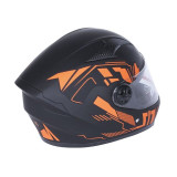 Шлем для мотоцикла, скутера 557 Orange Flower TTG интеграл (черный с оранжевым, One Size 54-61 см)