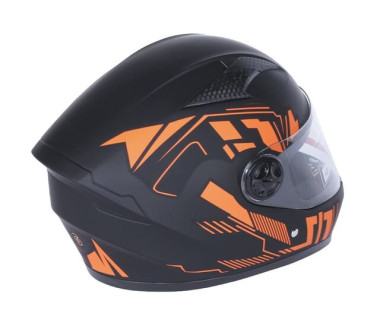 Шлем для мотоцикла, скутера 557 Orange Flower TTG интеграл (черный с оранжевым, One Size 54-61 см)