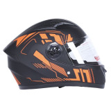 Шлем для мотоцикла, скутера 557 Orange Flower TTG интеграл (черный с оранжевым, One Size 54-61 см)