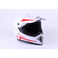 Шолом мотоциклетний кросовий VIRTUE MD-905 size S білий з червоним