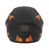 Шлем для мотоцикла, скутера 557 Orange Flower TTG интеграл (черный с оранжевым, One Size 54-61 см)