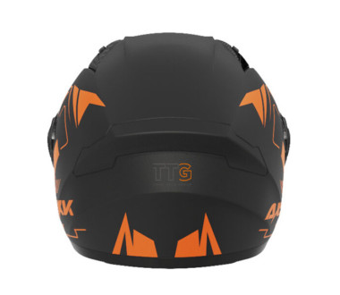 Шлем для мотоцикла, скутера 557 Orange Flower TTG интеграл (черный с оранжевым, One Size 54-61 см)