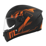 Шлем для мотоцикла, скутера 557 Orange Flower TTG интеграл (черный с оранжевым, One Size 54-61 см)