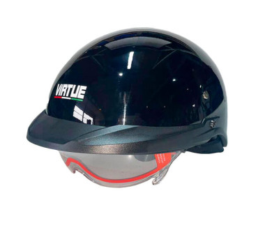 Шолом MD-513-1 чорний глянсовий + прозоре скло size L - VIRTUE