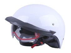 Шолом MD-513-1 білий глянсовий + чорне скло size L - VIRTUE