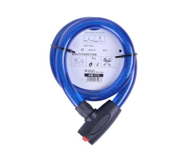 Замок протиугінний тросовий 18мм*1000мм (під ключ) ZX1236