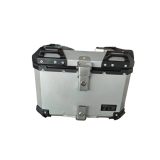 Кофр прямокутний TTG для мотоцикла, алюмінієвий срібний, зі спинкою та двома замками, 45л