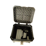 Кофр прямокутний TTG для мотоцикла, алюмінієвий срібний, зі спинкою та двома замками, 45л