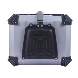 Кофр прямокутний TTG для мотоцикла, алюмінієвий срібний, зі спинкою та двома замками, 45л