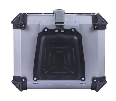 Кофр прямокутний TTG для мотоцикла, алюмінієвий срібний, зі спинкою та двома замками, 45л