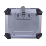 Кофр прямокутний TTG для мотоцикла, алюмінієвий срібний, зі спинкою та двома замками, 45л