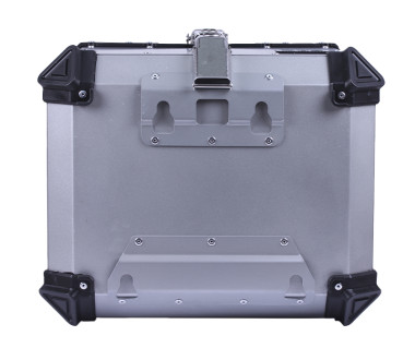 Кофр прямокутний TTG для мотоцикла, алюмінієвий срібний, зі спинкою та двома замками, 45л