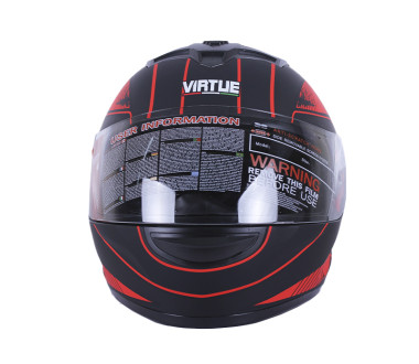 Шолом MD-803 чорний матовий з помаранчевим size M - VIRTUE