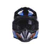 Шолом для мотоцикла, скутера MD-902 VIRTUE (чорний з блакитним та червоним, size L)