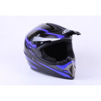 Шолом мотоциклетний кросовий VIRTUE MD-905 size S синій із чорним