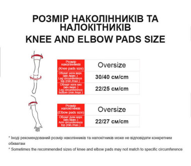 Наколенники + налокотники защитные к-т: 4 шт Oversize D15