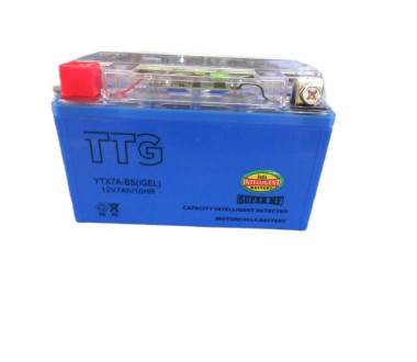 Акумулятор гелевий TTG YTX7A-BS 7АH, 150×87×94 мм синій, з індикатором