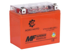 Акумулятор гелевий TT AGRO MOTO YTX12-BS 12(10)АH, 150х87х130 мм на бензиновий генератор, помаранчевий
