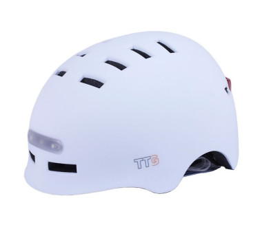 Шолом захисний білий з габаритним ліхтарем size L - TTG