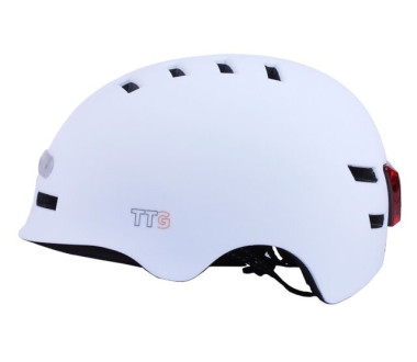 Шолом захисний білий з габаритним ліхтарем size L - TTG