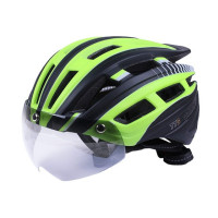 Шлем защитный черный с желтым с габаритным фонарем и очками size L - TTG