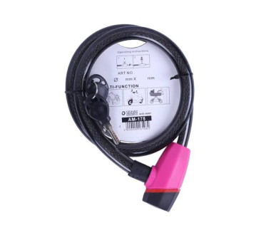 Замок протиугінний тросовий 18мм*1000мм (під ключ) ZX1240