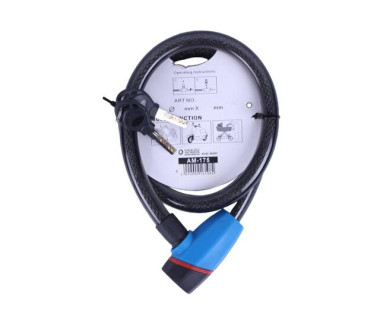 Замок протиугінний тросовий 18мм*1000мм (під ключ) ZX1240