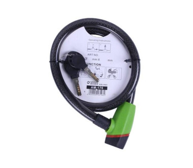 Замок протиугінний тросовий 18мм*1000мм (під ключ) ZX1240