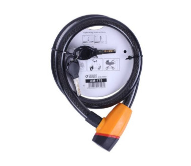 Замок протиугінний тросовий 18мм*1000мм (під ключ) ZX1240