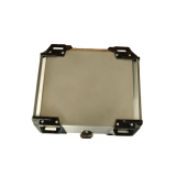 Кофр прямокутний TTG для мотоцикла алюмінієвий срібний, зі спинкою та двома замками, 57л